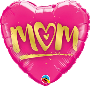 Mom Heart w Gold letters
